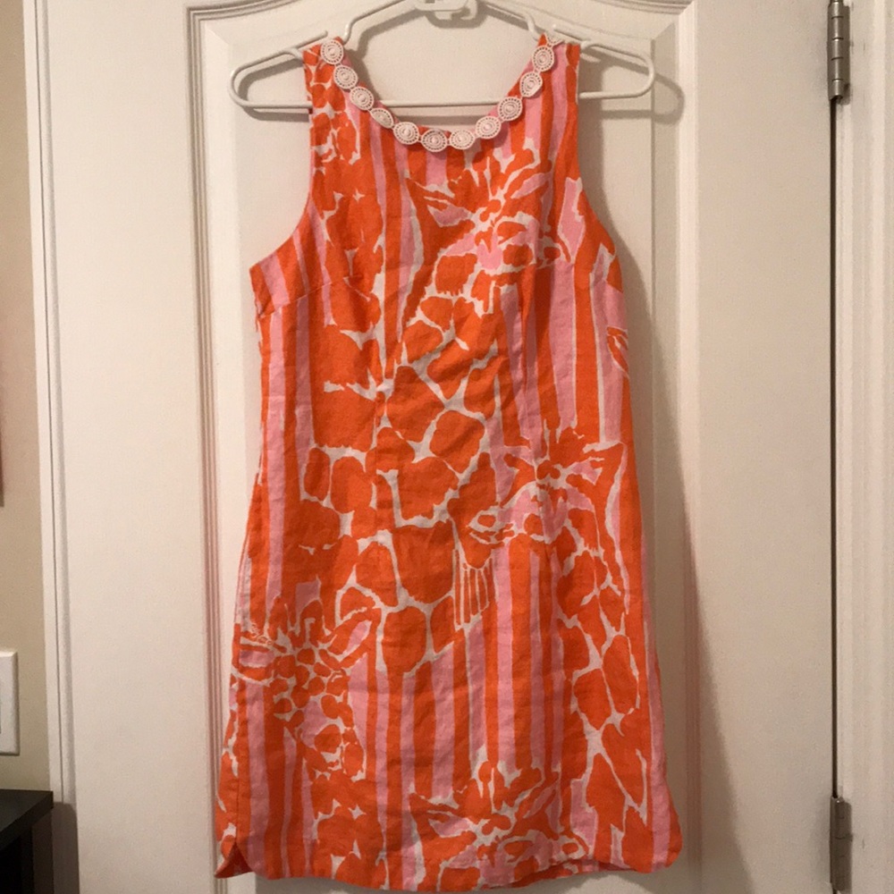 Sleeveless LFT Orange & Pink Giraffe Dress